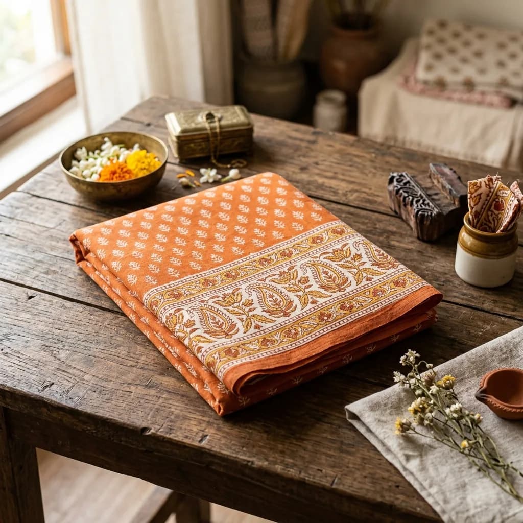 Priya Patel - Saffron Blossom Saree